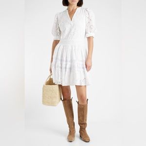 MAJE Broderie anglaise cotton mini dress